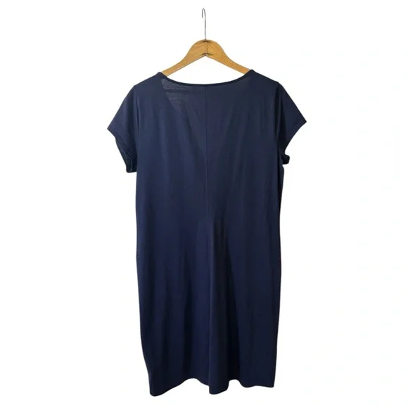 Lilly Pulitzer | Women’s ‘True Navy’ Pima Cotton Brewster Tee Shirt Dress Size L - Picture 4 of 16